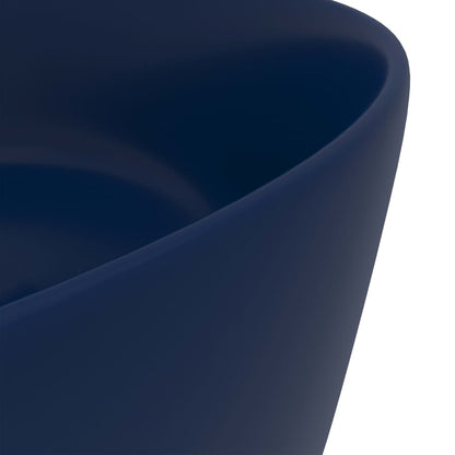 Luxury Wash Basin Round Matt Dark Blue 40x15 cm Ceramic - Bend