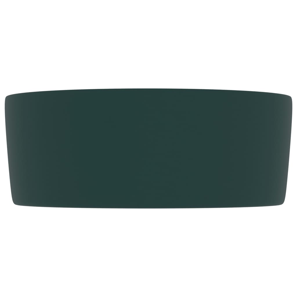 Luxury Wash Basin Round Matt Dark Green 40x15 cm Ceramic - Bend