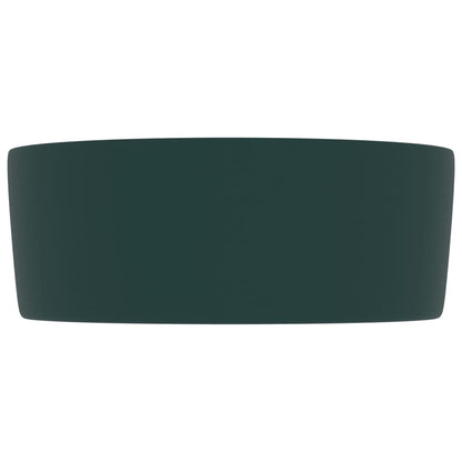 Luxury Wash Basin Round Matt Dark Green 40x15 cm Ceramic - Bend