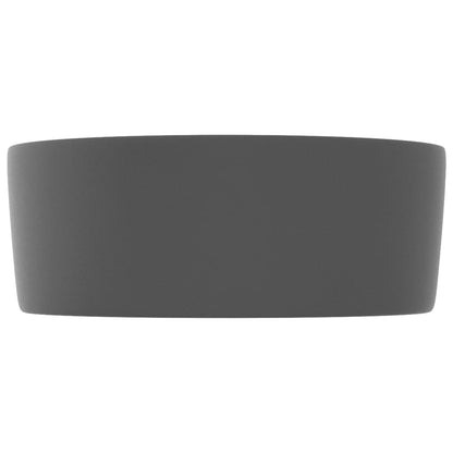 Luxury Wash Basin Round Matt Dark Grey 40x15 cm Ceramic - Bend