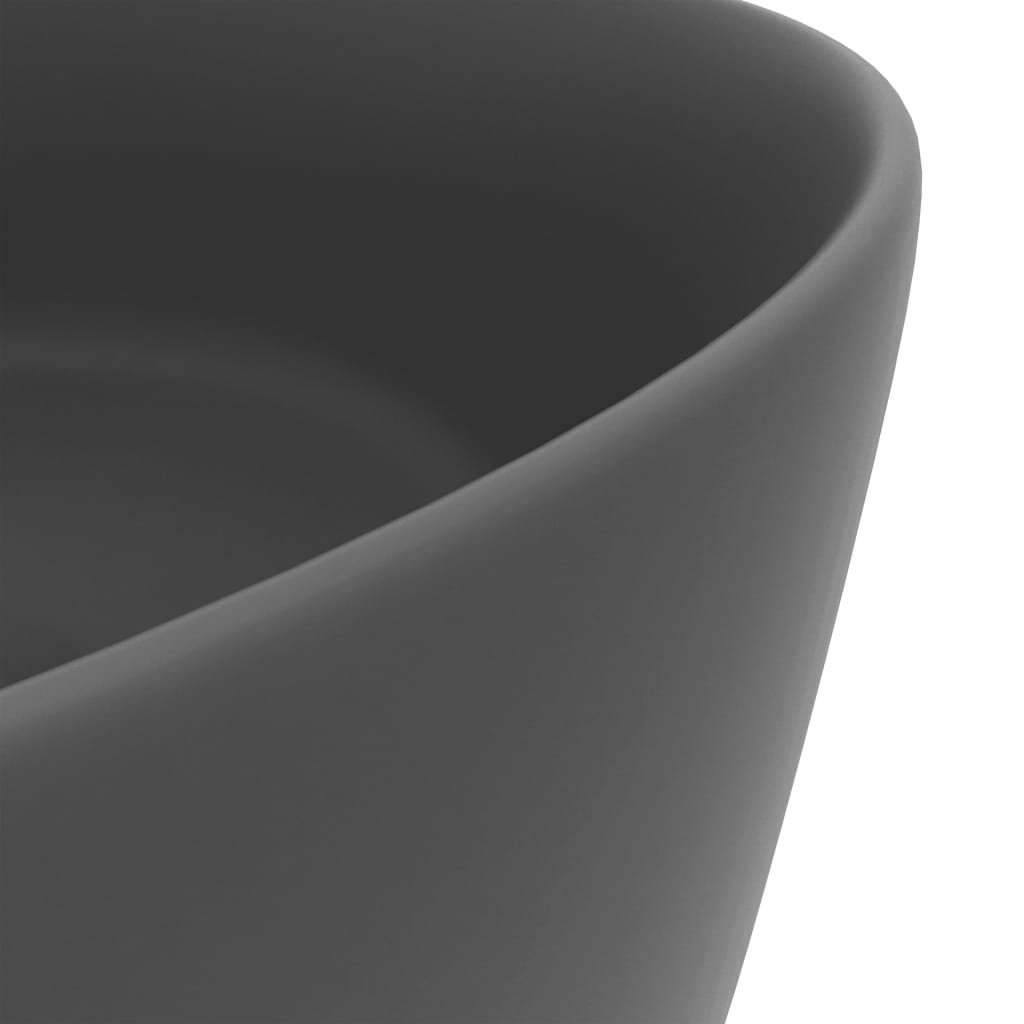 Luxury Wash Basin Round Matt Dark Grey 40x15 cm Ceramic - Bend