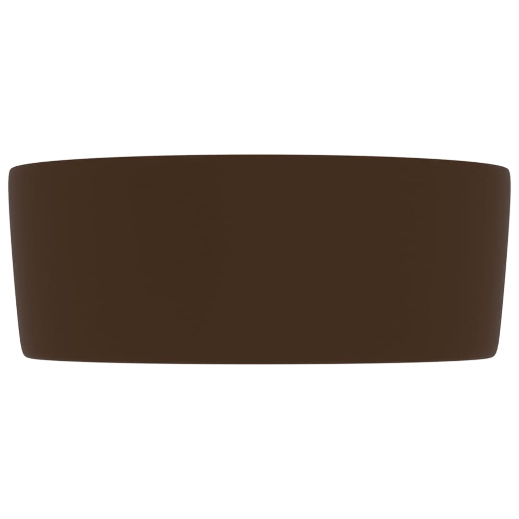 Luxury Wash Basin Round Matt Dark Brown 40x15 cm Ceramic