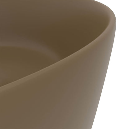 Luxury Wash Basin Round Matt Cream 40x15 cm Ceramic - Bend