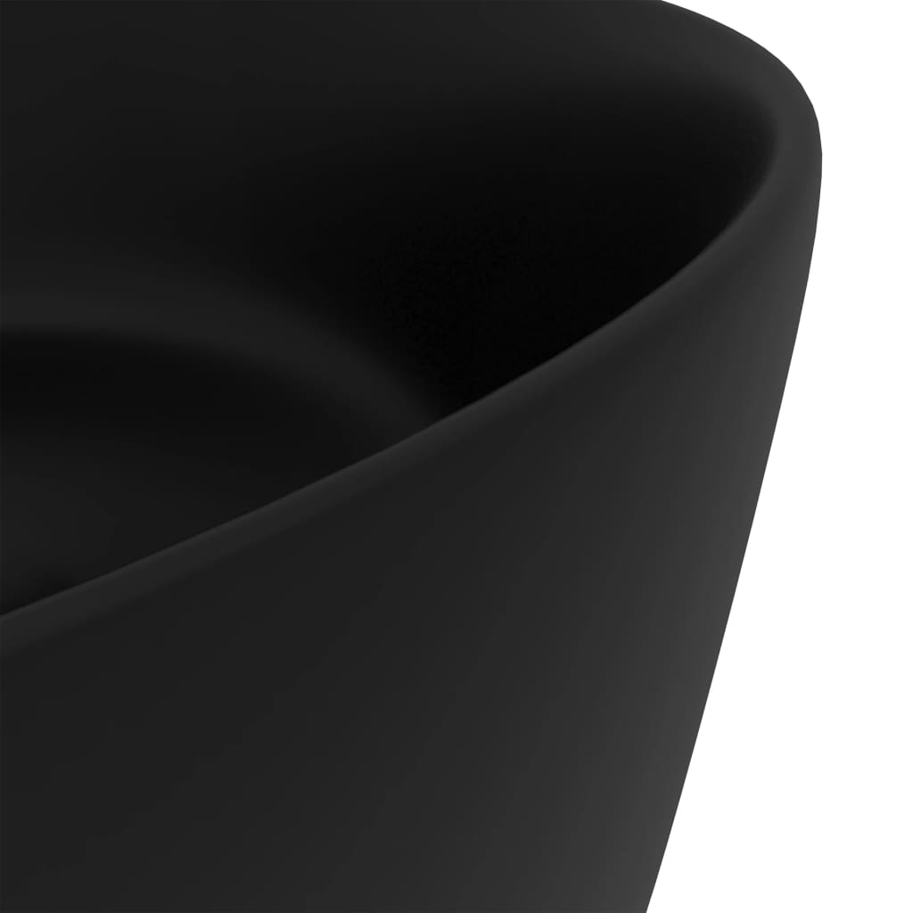 Luxury Wash Basin Round Matt Black 40x15 cm Ceramic - Bend