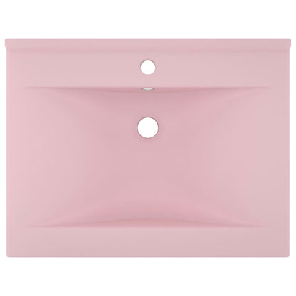 Luxury Basin with Faucet Hole Matt Pink 60x46 cm Ceramic - Bend