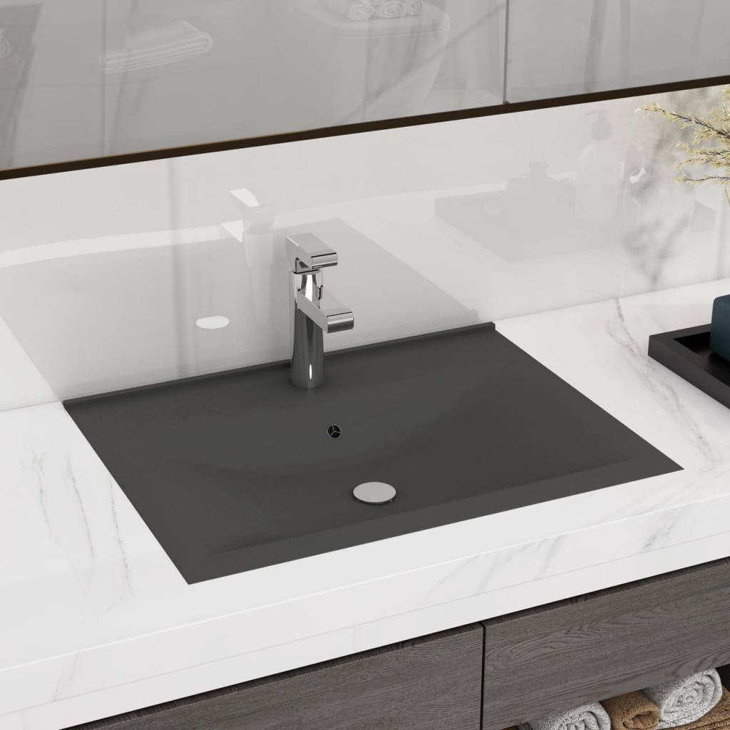 Luxury Ceramic Basin with Faucet Hole - Various Matt Colours - Bend