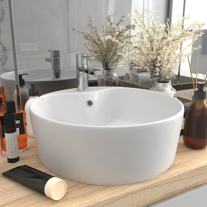 Ceramic Wash Basin with Overflow - Various Finishes - Bend