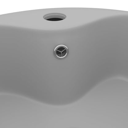 Luxury Wash Basin with Overflow Matt Light Grey 36x13 cm Ceramic