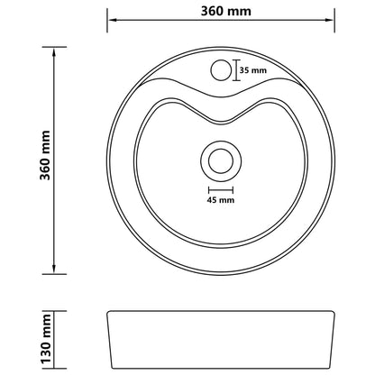 Luxury Wash Basin with Overflow Matt Light Grey 36x13 cm Ceramic