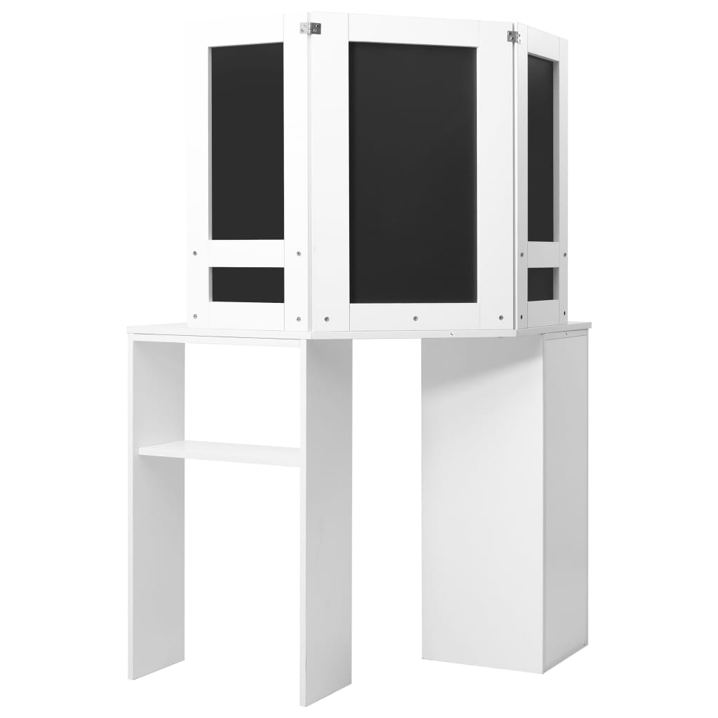 Corner Dressing Table Cosmetic Table Make-up Table White - Bend