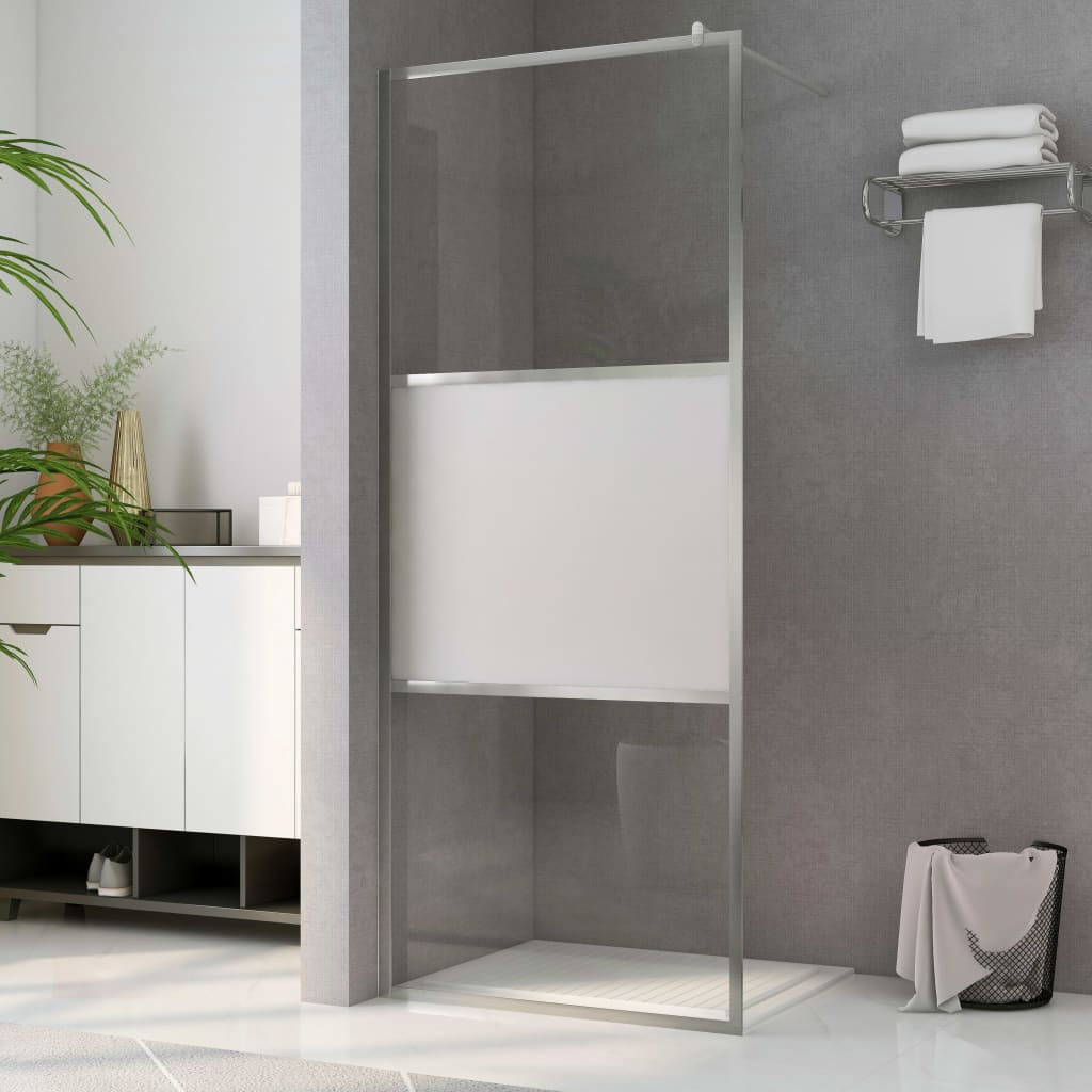 Walk-in Shower Wall with Half Frosted ESG Glass 90x195 cm - Bend