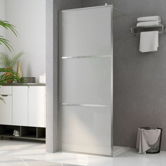 Walk-in Shower Wall with Whole Frosted ESG Glass 80x195 cm Modern Design and Adjustable Fit