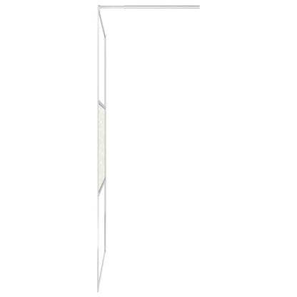 Walk-in Shower Wall ESG Glass with Stone Design 90x195 cm