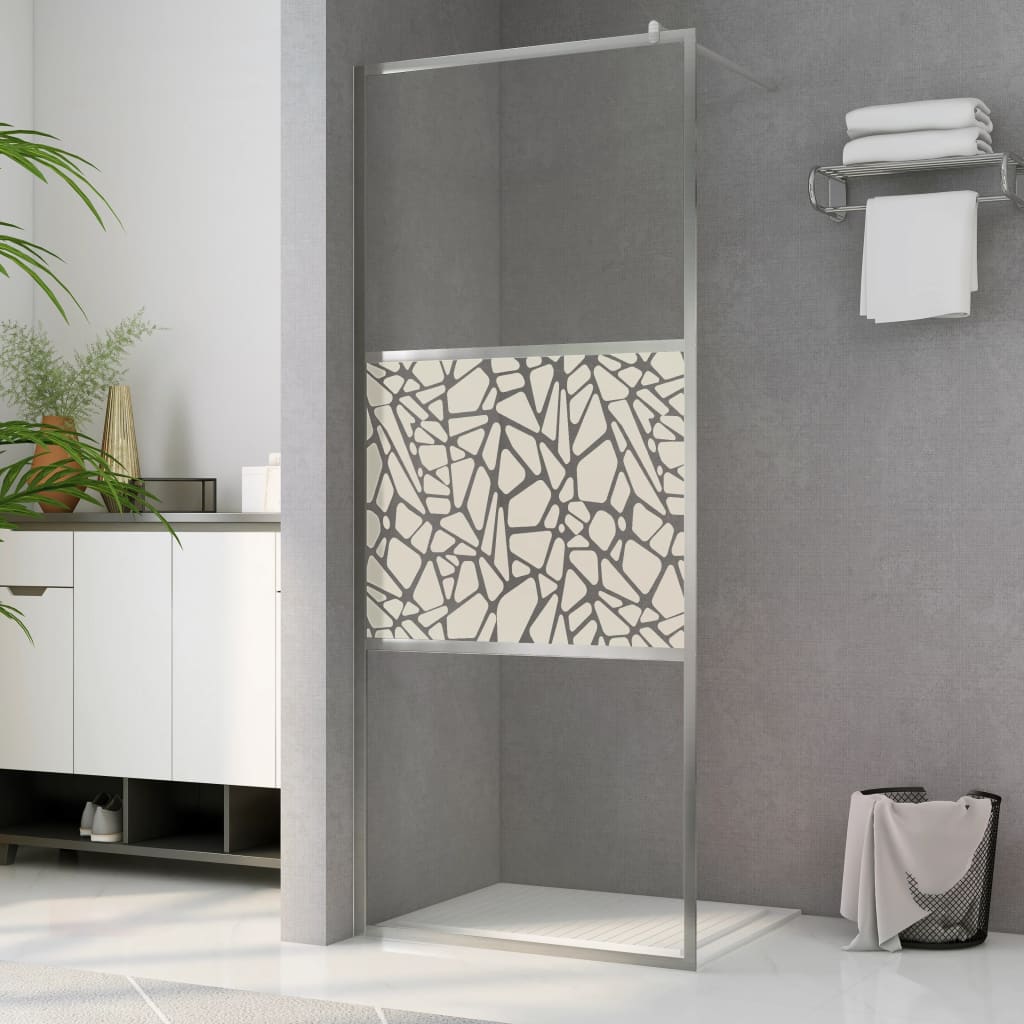 Walk-in Shower Wall ESG Glass with Stone Design - Bend