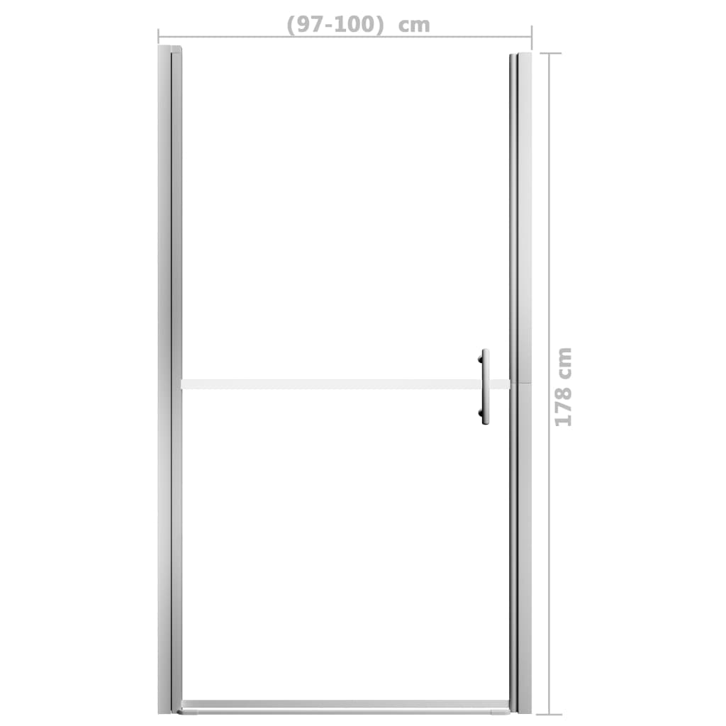 Shower Door Frost Tempered Glass 100x178 cm - Bend