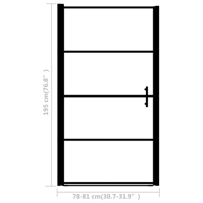 Shower Door Frost Tempered Glass 81x195 cm Black - Bend