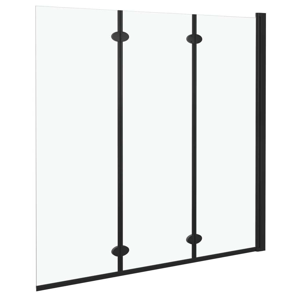 Folding Black Shower Enclosure with Safety Glass Panels - Bend