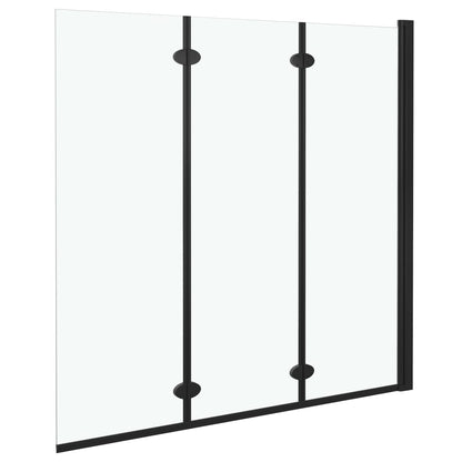 Folding Black Shower Enclosure with Safety Glass Panels - Bend