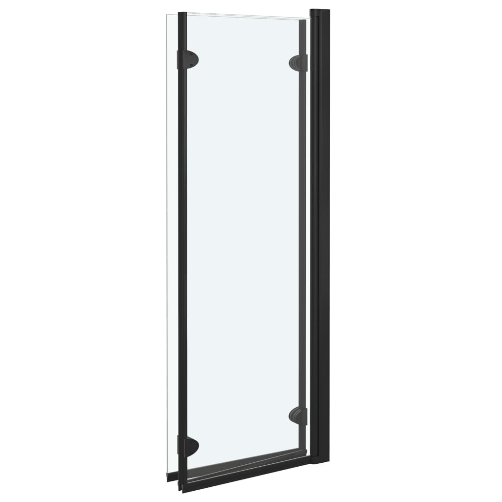 Folding Black Shower Enclosure with Safety Glass Panels - Bend