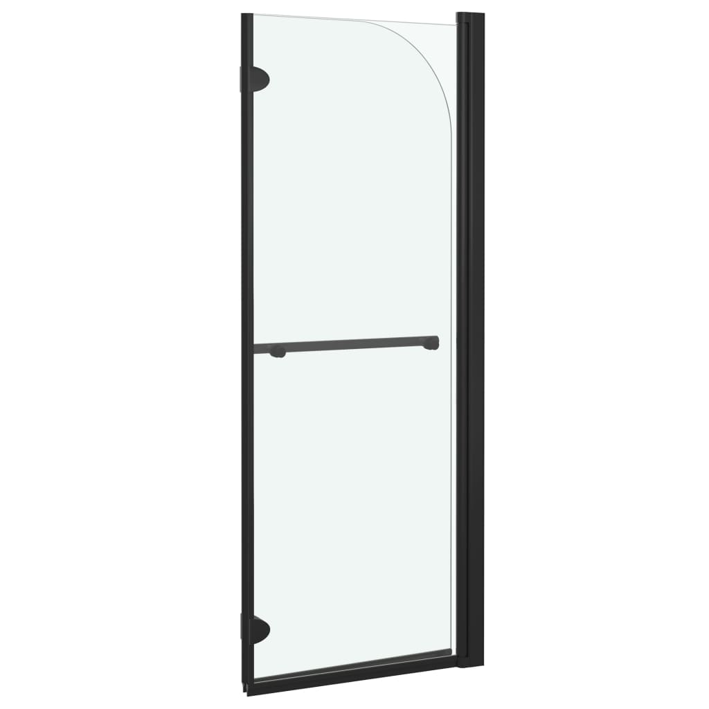 Folding Shower Enclosure 2 Panels ESG 95x140 cm Black