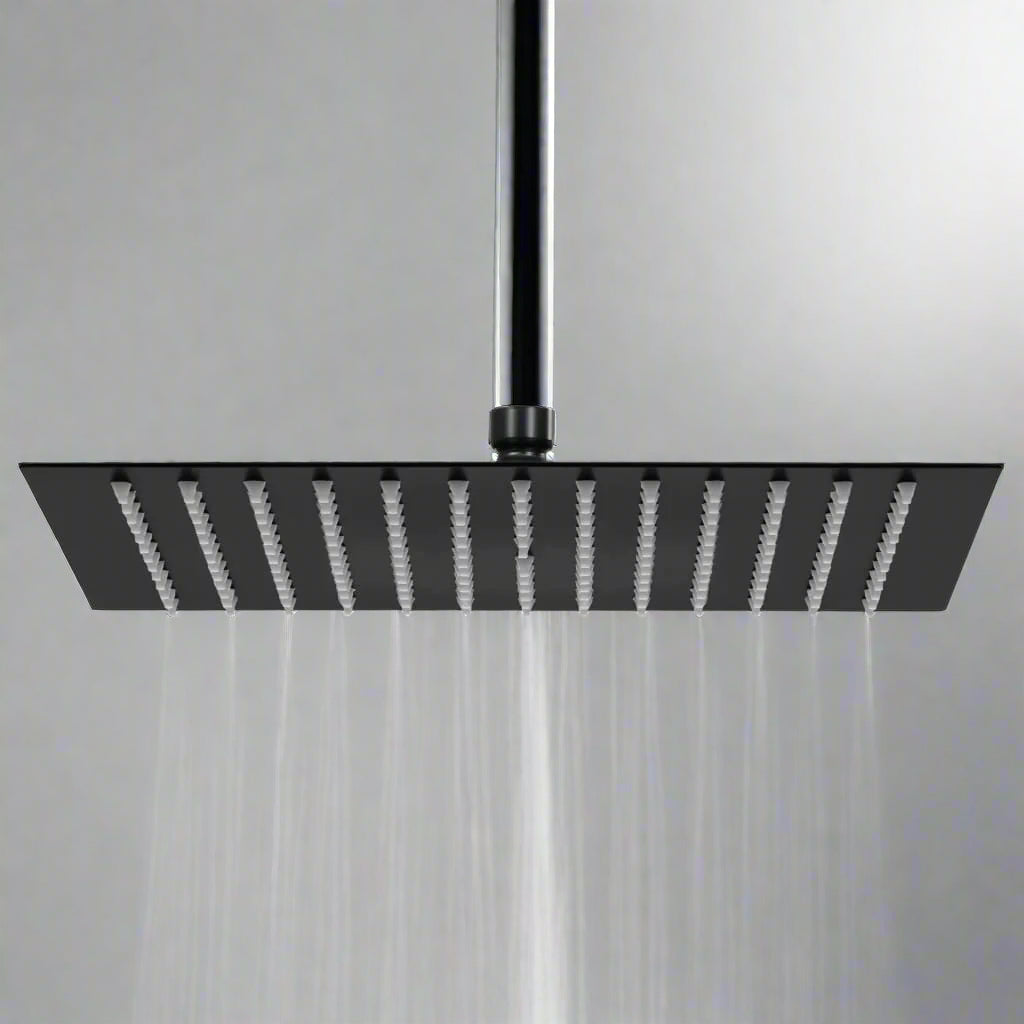 Square Stainless Steel Rainfall Shower Head - Bend