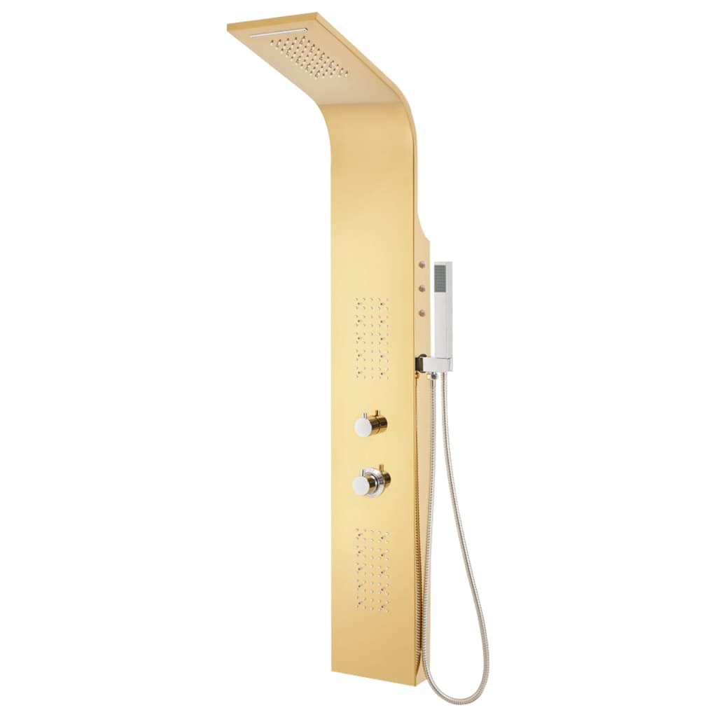 Shower Panel System Stainless Steel 201 Gold Curved