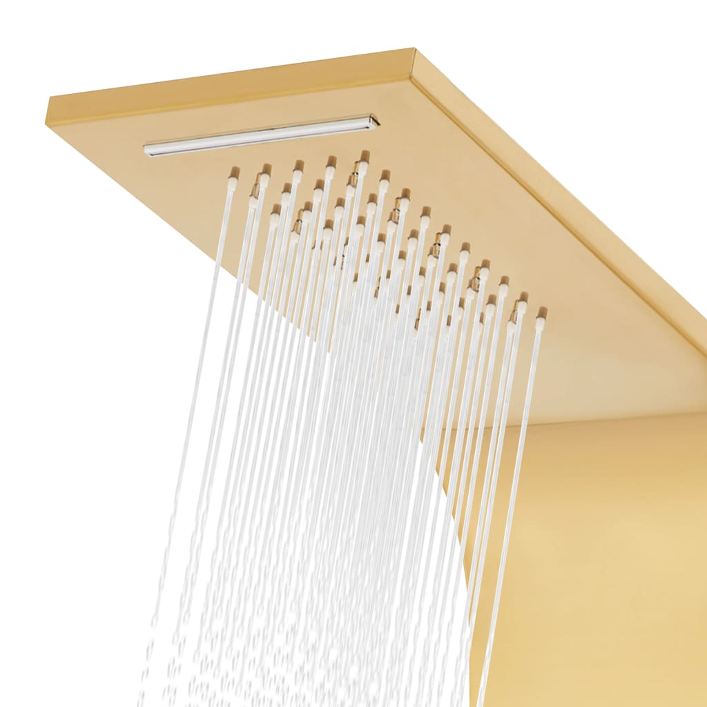 Shower Panel System Stainless Steel 201 Gold Curved