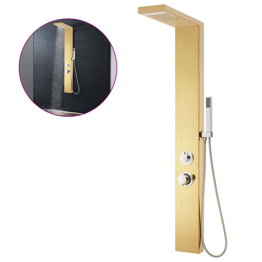 Shower Panel System Stainless Steel 201 Gold - Bend