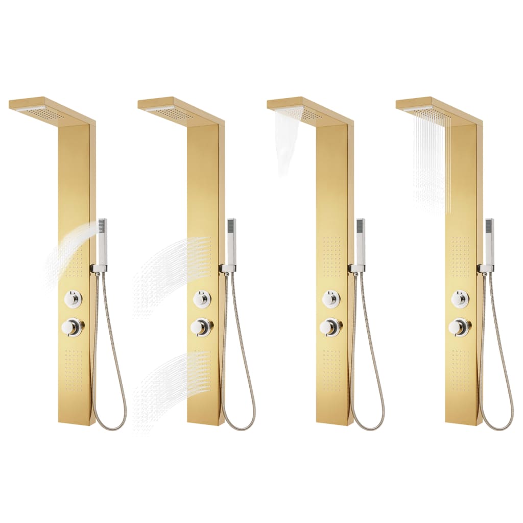 Shower Panel System Stainless Steel 201 Gold - Bend