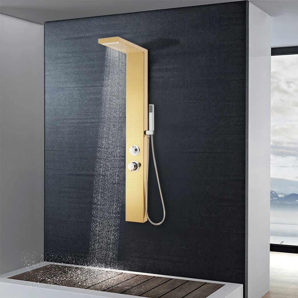 Shower Panel System Stainless Steel 201 Gold - Bend