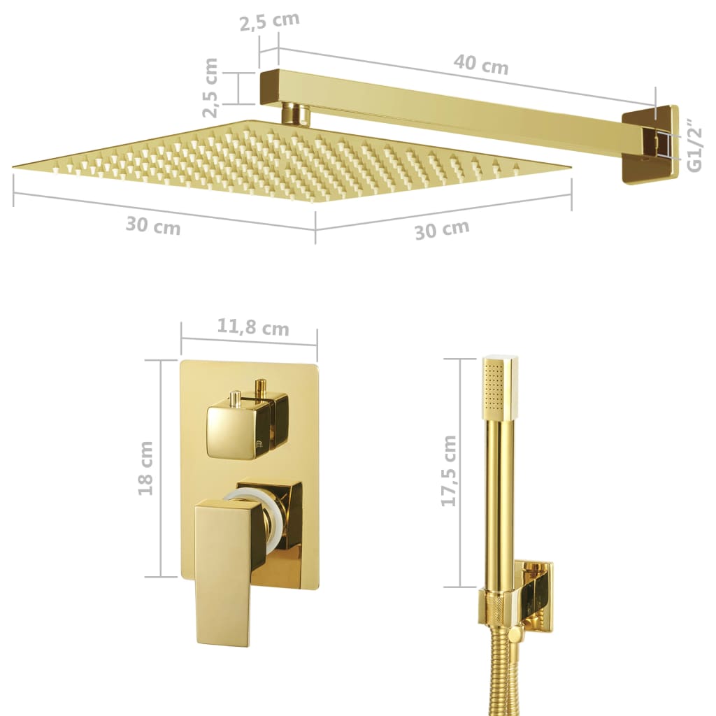 Shower System Stainless Steel 201 Gold - Bend