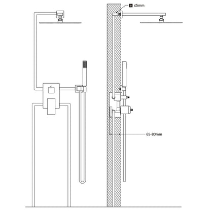 Shower System Stainless Steel 201 Gold - Bend