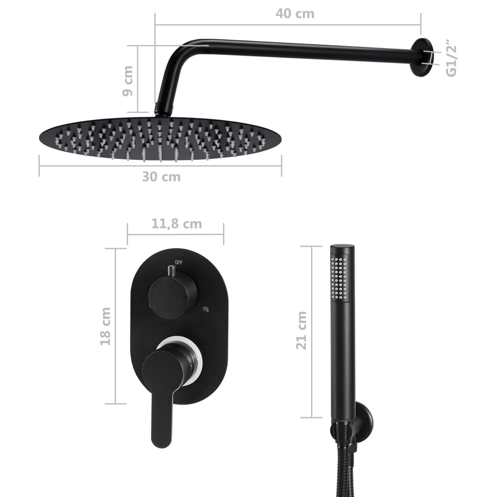 Shower System Stainless Steel 201 Black - Bend