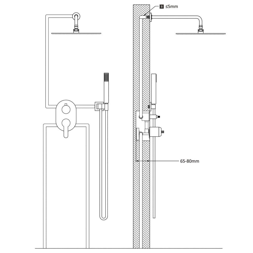 Shower System Stainless Steel 201 Black - Bend