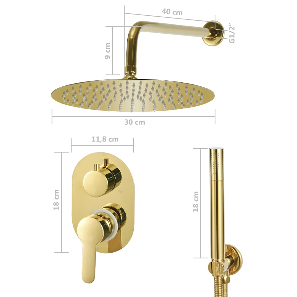 Shower System Stainless Steel 201 Gold - Bend