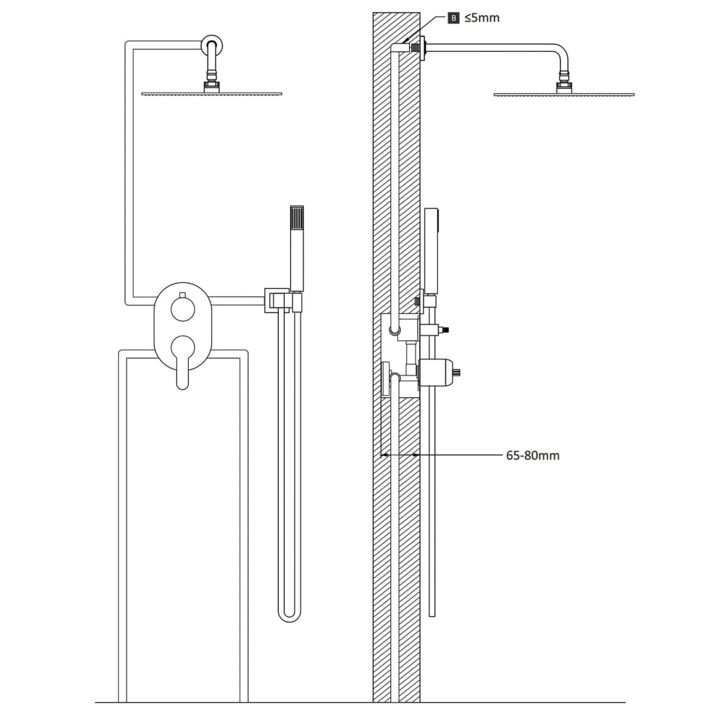 Shower System Stainless Steel 201 Gold - Bend