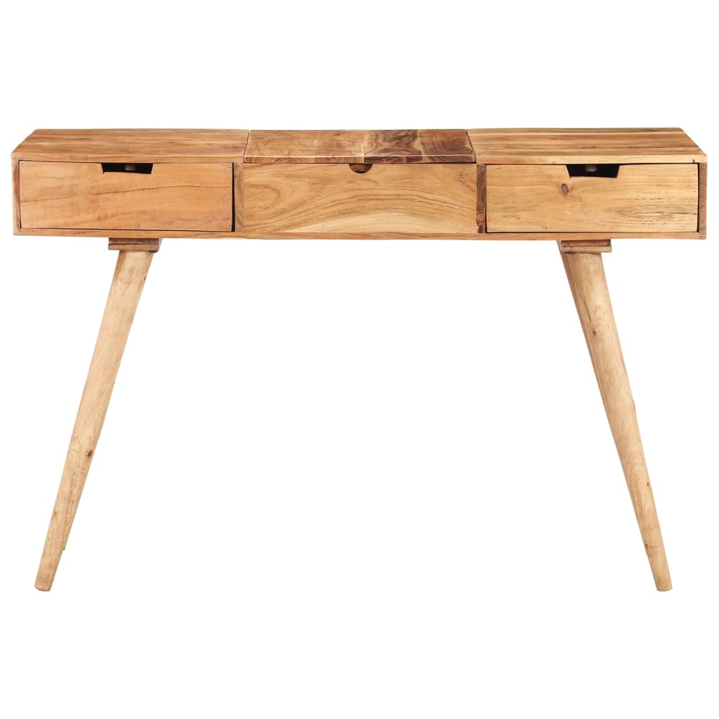 Dressing Table with Mirror 112x45x76 cm Solid Acacia Wood - Bend