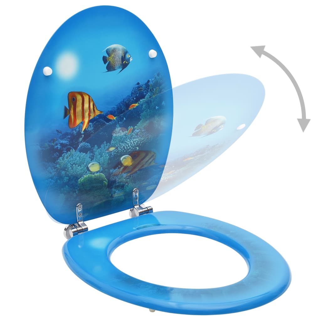 MDF Toilet Seat - Deep Sea Design - Bend