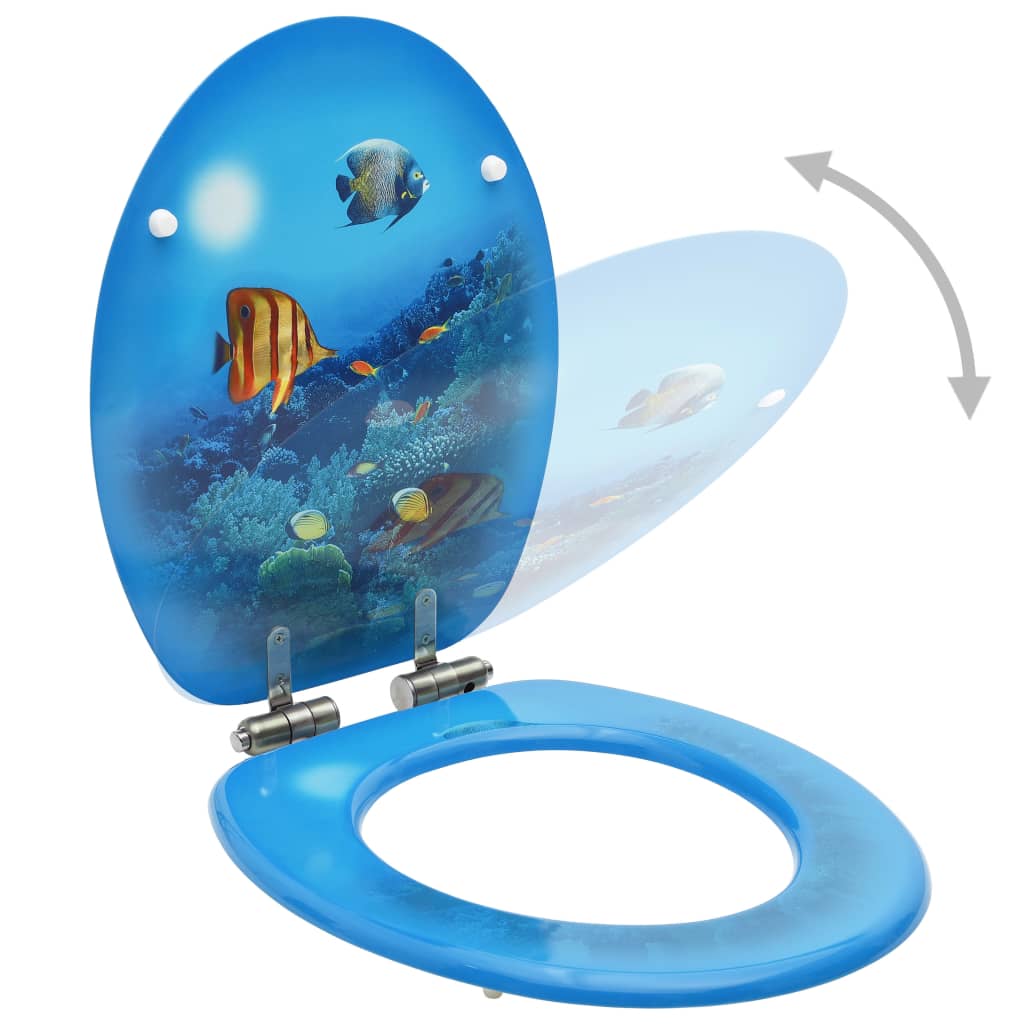 MDF Toilet Seat - Deep Sea Design - Bend