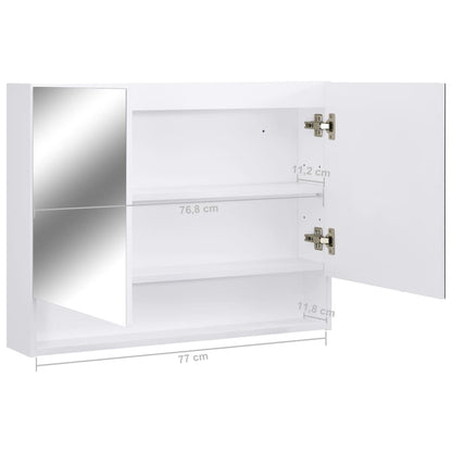 LED Bathroom Mirror Cabinet White 80x15x60 cm MDF - Bend