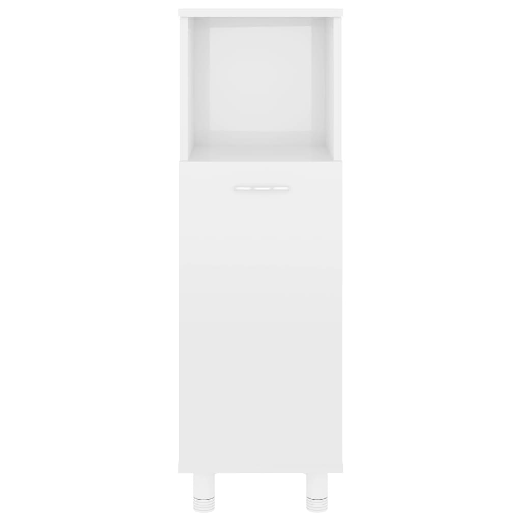 Bathroom Cabinet High Gloss White 30x30x95 cm Engineered Wood