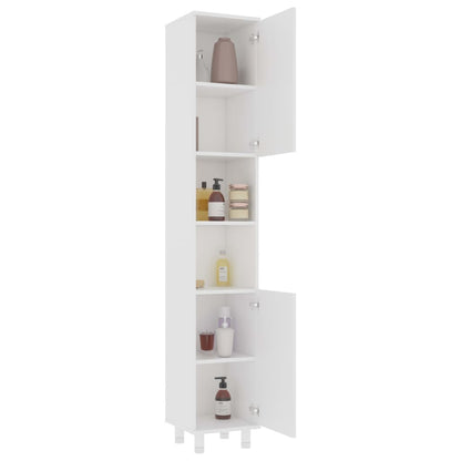 Bathroom Cabinet White 30x30x179 cm Engineered Wood