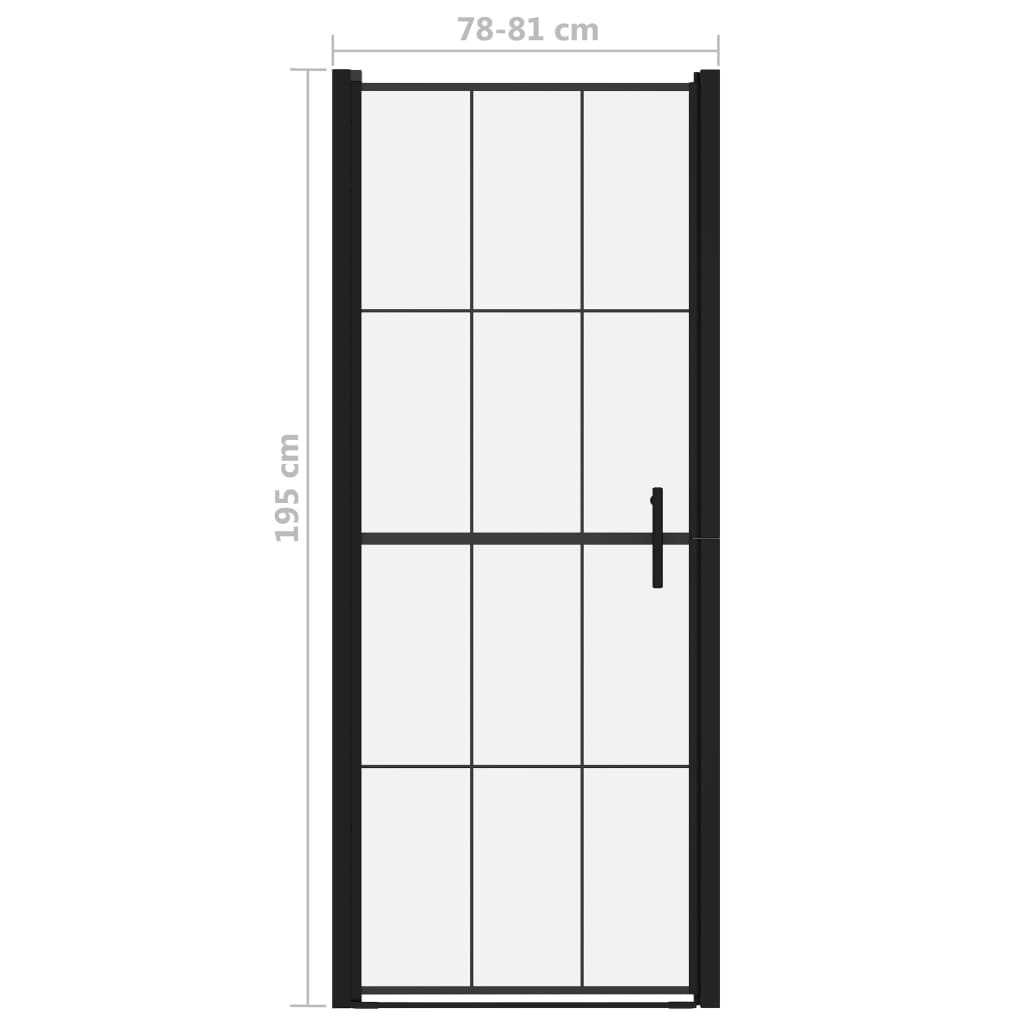 Shower Door Tempered Glass 81x195 cm Black - Bend