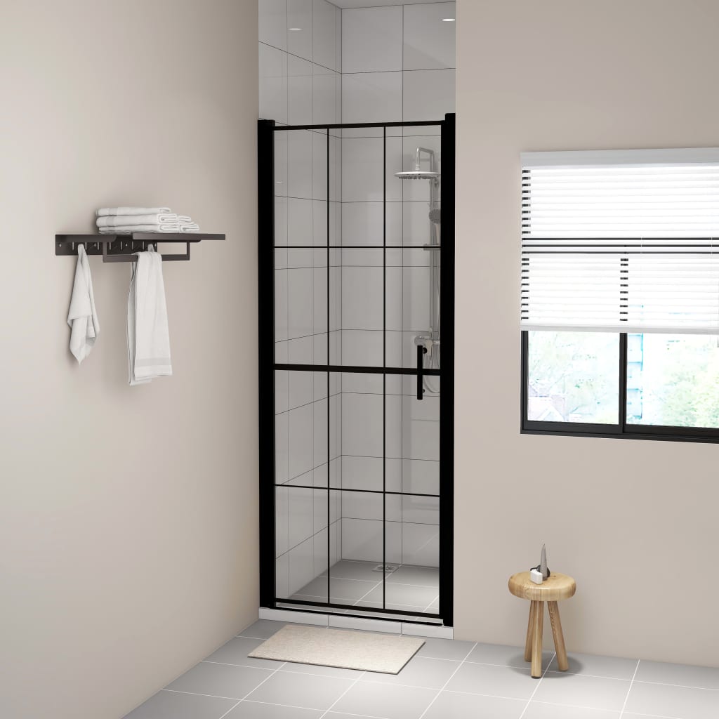 Shower Door Tempered Glass 81x195 cm Black - Bend