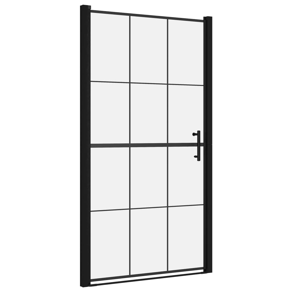 Shower Door Tempered Glass 100x178 cm Black