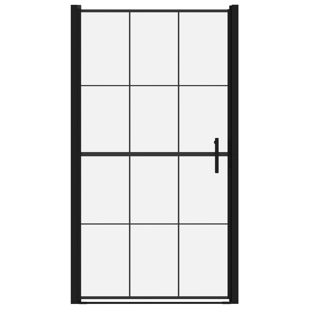 Shower Door Tempered Glass 100x178 cm Black