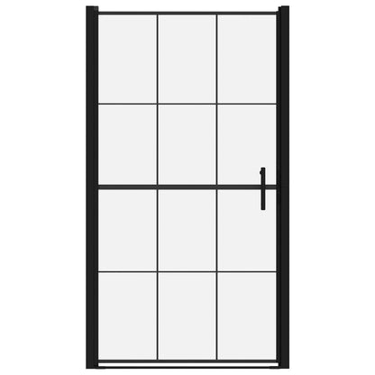 Shower Door Tempered Glass 100x178 cm Black