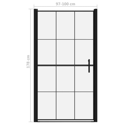 Shower Door Tempered Glass 100x178 cm Black