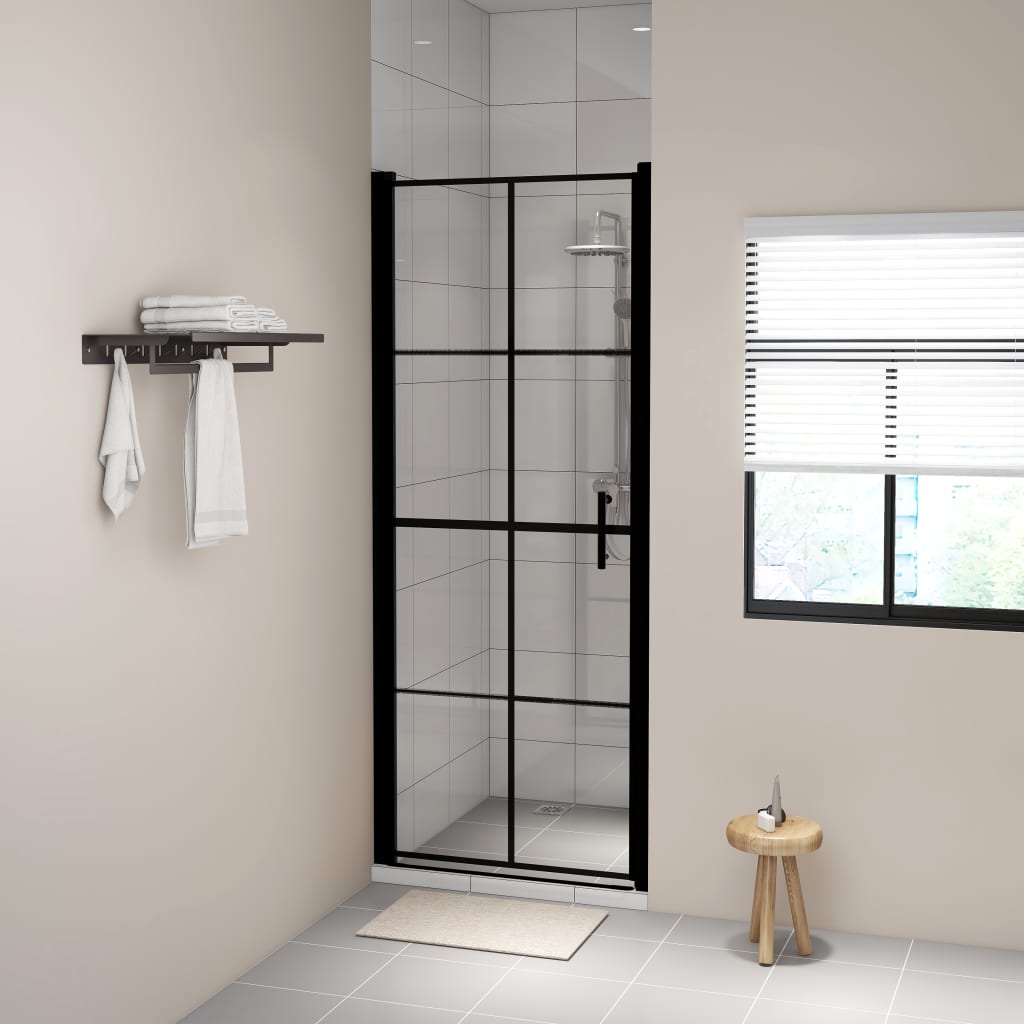 Shower Doors Tempered Glass 81x195 cm Black - Bend