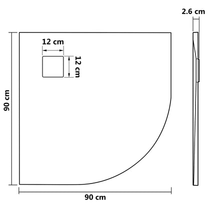 Shower Base Tray SMC Brown 90x90 cm - Bend